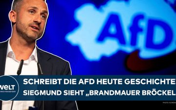 AfD-Kandidat Tobias Rausch bewirbt sich als erster AfD-Landtagspräsident in Deutschland, Ulrich Siegmund im Hintergrund