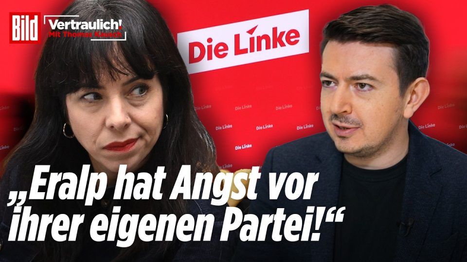 Elif Eralp Angst-Notizen – Elif Eralp, Spitzenkandidatin der Linken, bei einer Pressekonferenz zu den Angst-Notizen im Berli…