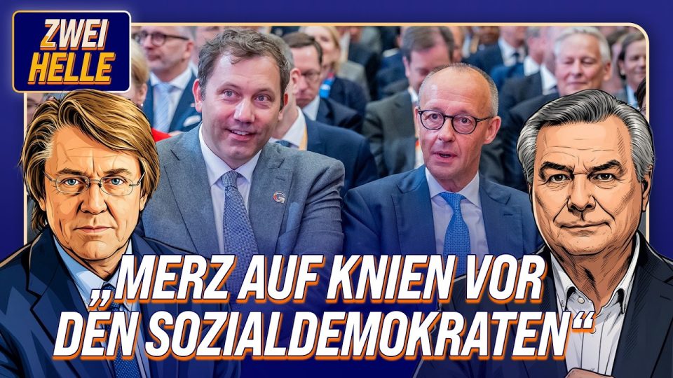 Bundeskanzler Friedrich Merz und Finanzminister Lars Klingbeil bei einer Pressekonferenz zur Tabaksteuer und Koalitionspolit…