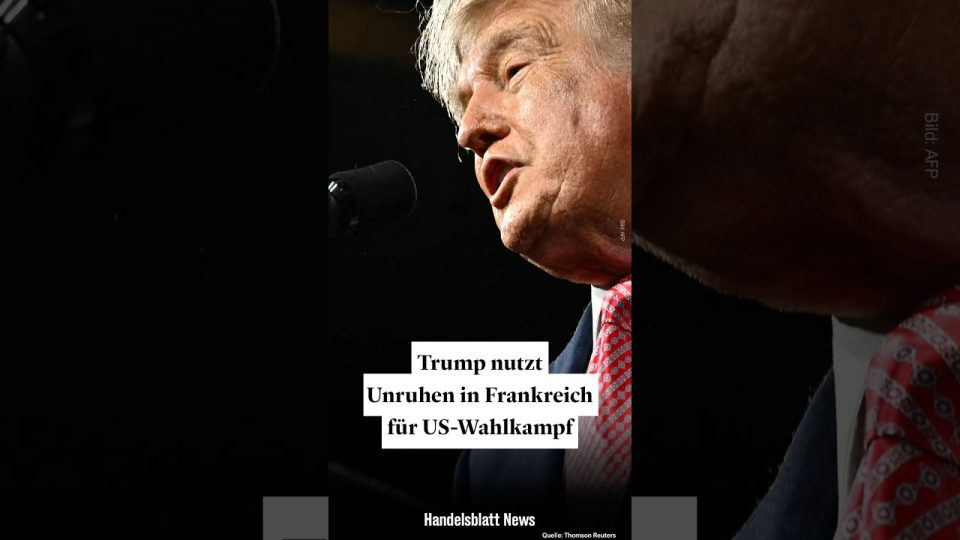 Trump Frankreich-Szenario – Donald Trump bei einer Wahlkampfveranstaltung in Kansas warnt vor einem Frankreich-Szenario in d…