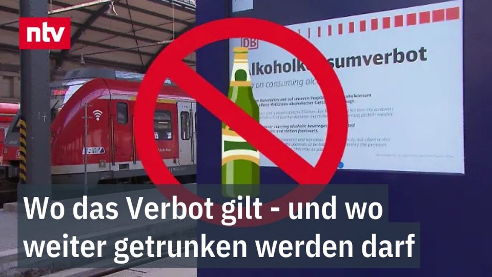 Alkoholverbot Bahnhof – Reisende auf einem Bahnsteig in Deutschland — Alkoholverbot am Bahnhof gilt künftig bundesweit