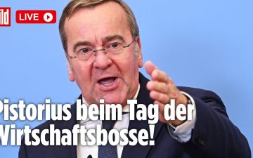 Verteidigungsminister Boris Pistorius spricht über Bundeswehr Verteidigungsfähigkeit auf einem Wirtschaftspanel