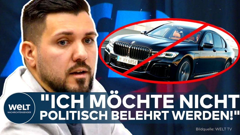 Tobias Rausch Dienstwagen – AfD-Landtagspräsident Tobias Rausch vor dem Landtag Sachsen-Anhalt – BMW zog den Dienstwagen-Lea…