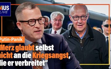 Friedrich Merz Kriegsangst – Bundeskanzler Friedrich Merz am Rednerpult – Symbolbild zur Debatte über Kriegsangst und Machte…