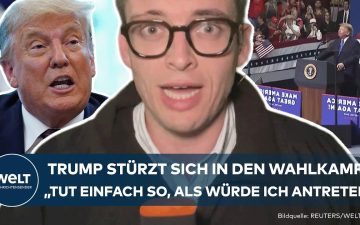 Donald Trump spricht bei einer Wahlkampfveranstaltung in Ohio vor MAGA-Anhängern bei den US-Midterms 2026