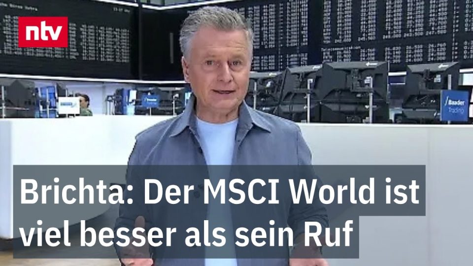 Grafik eines MSCI World ETF-Kursverlaufs auf einem Computerbildschirm – Symbol für globale Geldanlage per ETF