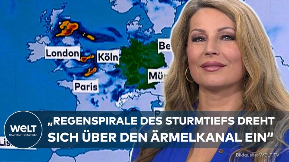 Dunkle Sturmwolken über einer deutschen Stadt – Orkantief Luise zieht auf mit starken Windböen