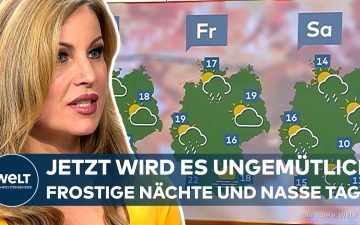 Regenwolken über einer deutschen Stadtsilhouette im Herbst – Herbstwetter bringt Regen und Kälte