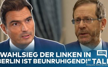 Israels Staatspräsident Izchak Herzog bei einem Interview in Jerusalem zum Thema Antisemitismus in Europa