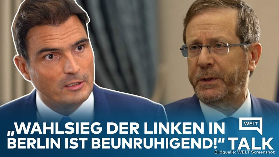 Israels Staatspräsident Izchak Herzog bei einem Interview in Jerusalem zum Thema Antisemitismus in Europa
