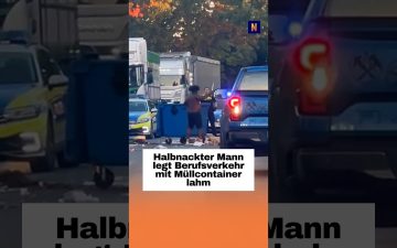 Polizeieinsatz Berufsverkehr – Polizeieinsatz im Berufsverkehr: Umgeworfener Müllcontainer blockiert eine Straße in Tespe, L…