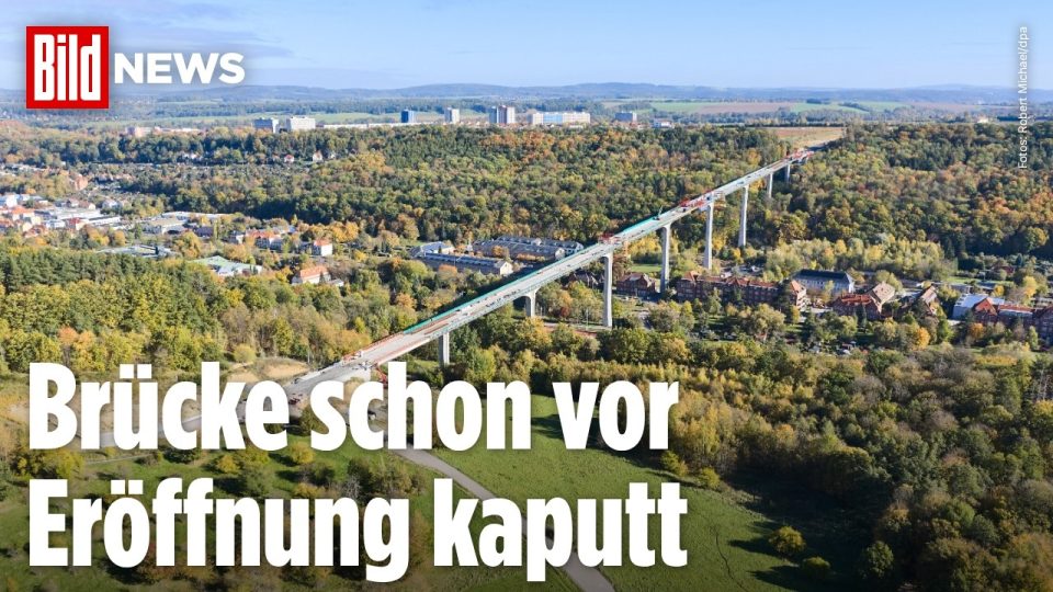 Die Gottläuber Talbrücke bei Pirna ragt bis zu 70 Meter in die Höhe – Baumängel erfordern Sanierung vor Eröffnung