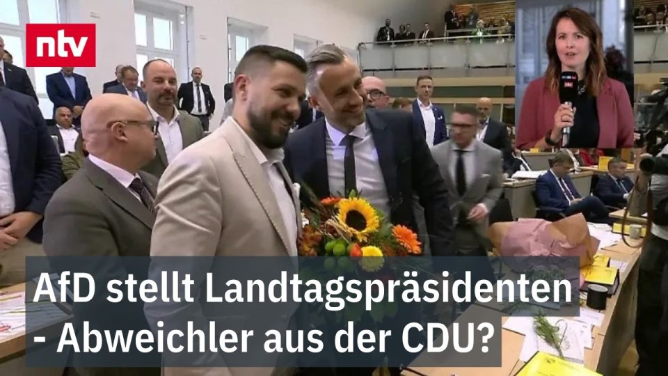 AfD Landtagspräsident – AfD-Landtagspräsident Tobias Rausch nach seiner Wahl im Landtag Sachsen-Anhalt in Magdeburg