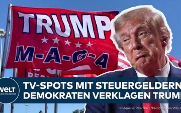 US-Präsident Donald Trump vor Fernsehkameras – Demokraten klagen wegen Wahlwerbung mit Steuergeld vor den Midterms