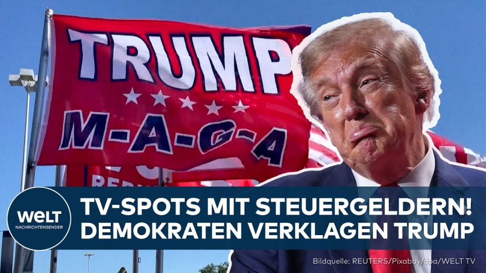 US-Präsident Donald Trump vor Fernsehkameras – Demokraten klagen wegen Wahlwerbung mit Steuergeld vor den Midterms