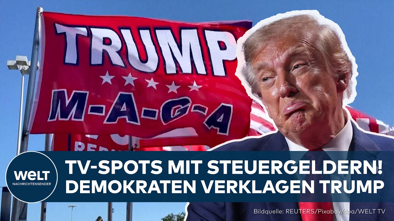 US-Präsident Donald Trump vor Fernsehkameras – Demokraten klagen wegen Wahlwerbung mit Steuergeld vor den Midterms