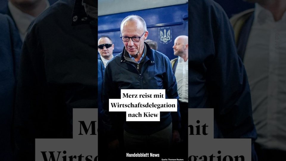 Merz Ukraine Besuch – Bundeskanzler Friedrich Merz beim Ukraine-Besuch in Kiew vor dem Hintergrund von Luftalarm und Drohnen…