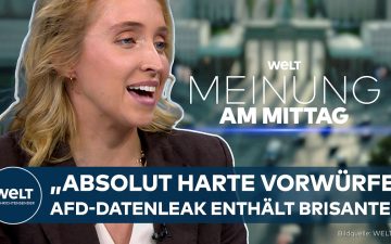 AfD-Datenleak – Laptop-Bildschirm mit AfD-Logo und Warnung vor Datenleak nach Hackerangriff auf die Partei