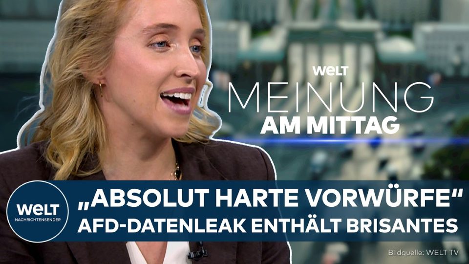 AfD-Datenleak – Laptop-Bildschirm mit AfD-Logo und Warnung vor Datenleak nach Hackerangriff auf die Partei