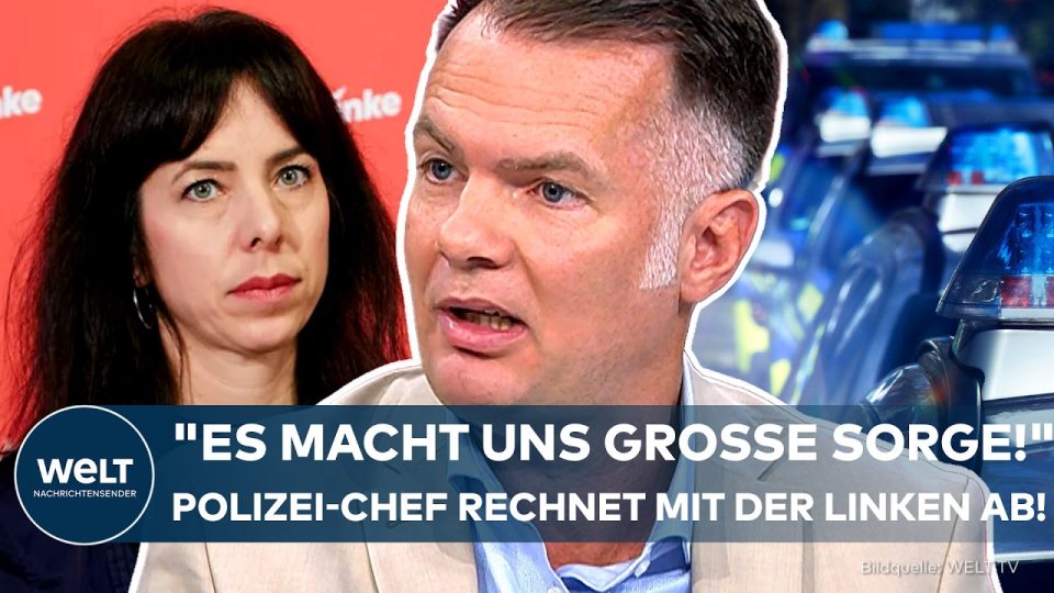 Stefan Whees, Vorsitzender der Gewerkschaft der Polizei Berlin, bei einem Statement zur Polizeigewerkschaft Berlin