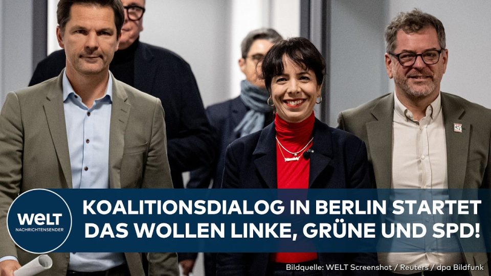 Koalitionsverhandlungen Berlin – Berliner Abgeordnetenhaus bei Koalitionsverhandlungen zwischen SPD, Grünen und Linken im He…