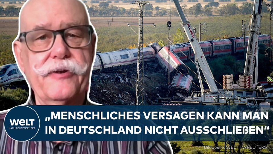 Hochgeschwindigkeitszug auf einer Schienenstrecke – Zugunglück Spanien wirft Sicherheitsfragen auf