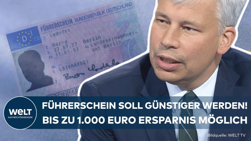 Fahrschüler sitzt am Steuer eines Autos beim Fahrschulunterricht – Führerschein-Reform soll Kosten senken