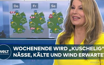 Regnerischer Herbsttag in Deutschland – dunkle Wolken und nasse Straßen beim Herbstwetter