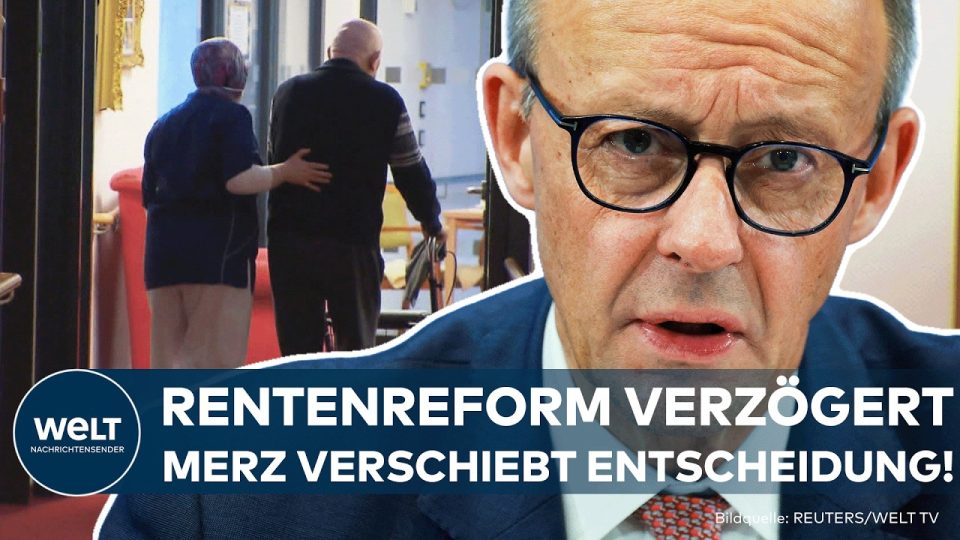 Friedrich Merz am Rednerpult im Bundestag – Debatte über die Rentenreform und das Rentenpaket