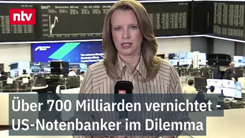 Börsenhändler an der Wall Street blicken auf rote Kurse – Börsenturbulenzen durch KI-Sorgen und Zinsängste