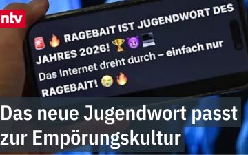 Smartphone mit TikTok-App und wütenden Reaktionen – Symbol für Jugendwort 2026 Rage Bait
