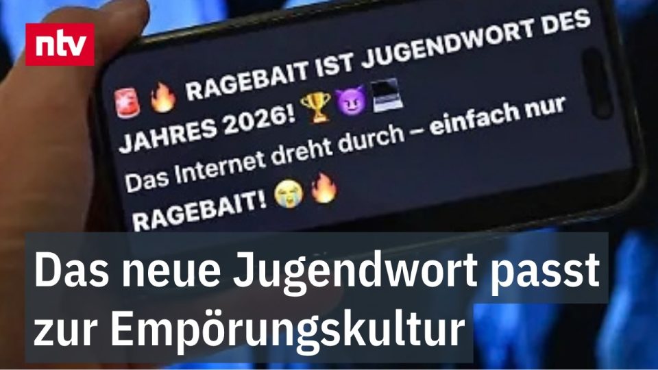 Smartphone mit TikTok-App und wütenden Reaktionen – Symbol für Jugendwort 2026 Rage Bait
