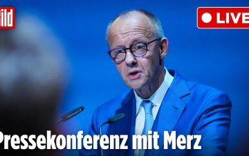 CDU-Klausur Merz – Bundeskanzler Friedrich Merz spricht nach der CDU-Klausur im Konrad-Adenauer-Haus vor Mikrofonen