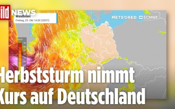 Sturmwarnung Deutschland – Dunkle Wolken über der Nordseeküste mit starken Sturmböen bis 110 km/h