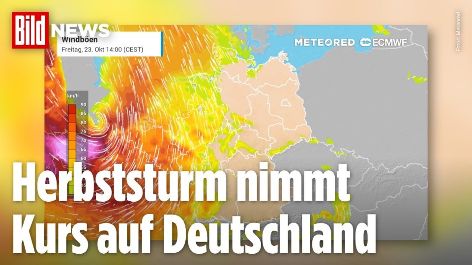 Sturmwarnung Deutschland – Dunkle Wolken über der Nordseeküste mit starken Sturmböen bis 110 km/h