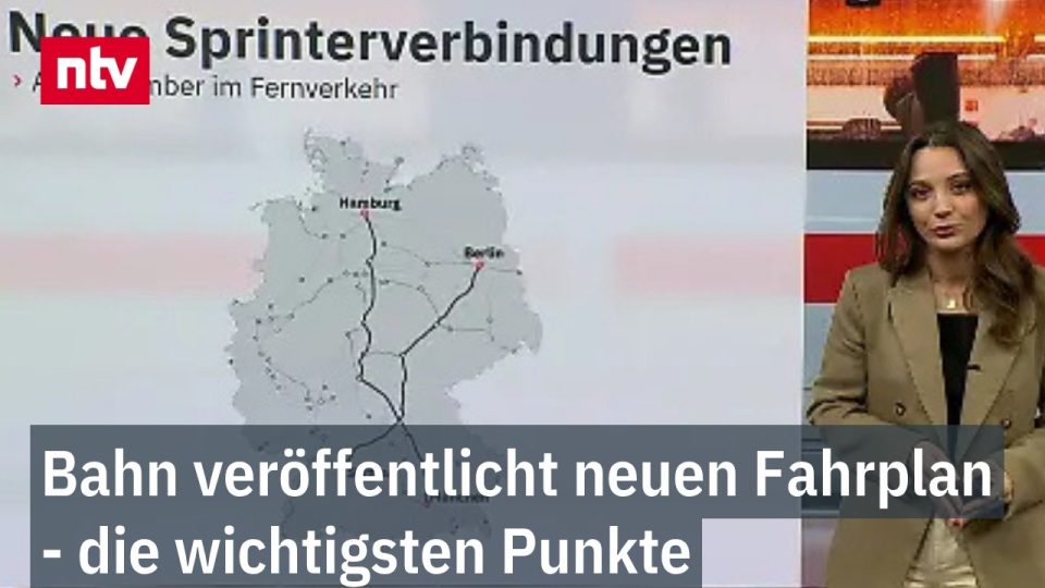 Ein ICE der Deutschen Bahn fährt auf einer Schnellbahnstrecke – neuer Bahnfahrplan 2026 mit mehr Sprinterverbindungen