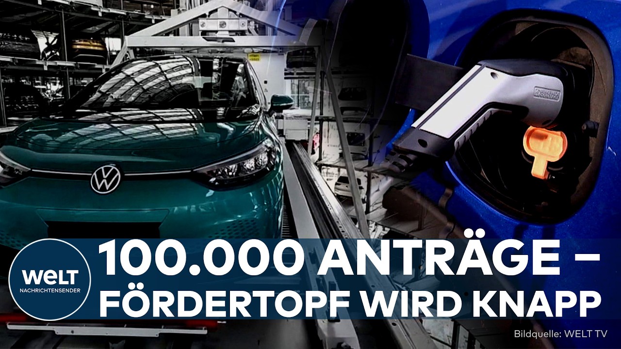 Elektroauto wird an einer Ladestation aufgeladen – E-Auto-Prämie fördert 100.000 Fahrzeuge