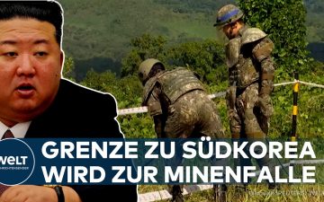 Blick auf die entmilitarisierte Zone zwischen Nord- und Südkorea – Nordkorea Landminen und neue Grenzbarrieren