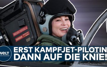 Königin Suthida Alleinflug – Königin Suthida in Pilotenuniform nach ihrem ersten Alleinflug im Kampfjet der thailändischen L…