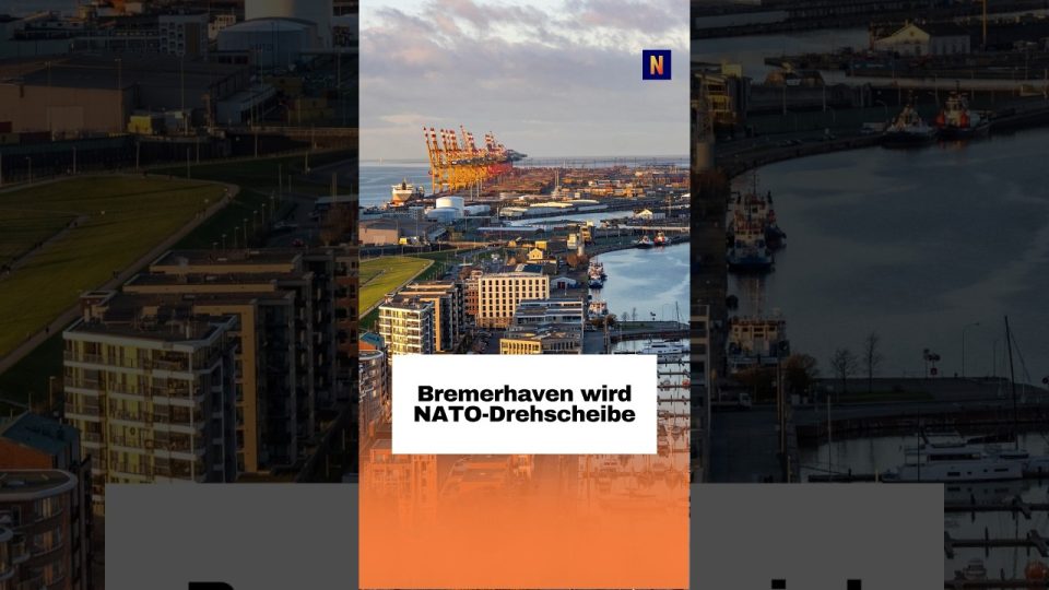 NATO-Drehscheibe Bremerhaven – Luftaufnahme des Hafens Bremerhaven als künftige NATO-Drehscheibe für militärische Transporte