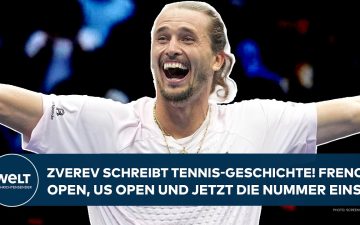 Alexander Zverev Weltrangliste – Alexander Zverev jubelt auf dem Tennisplatz – erstmals Nummer 1 der Tennis-Weltrangliste