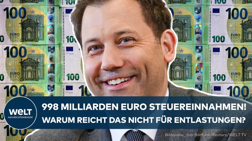 Bundesfinanzminister Lars Klingbeil bei der Vorstellung der Steuerschätzung 2026 mit fast 998 Milliarden Euro Einnahmen