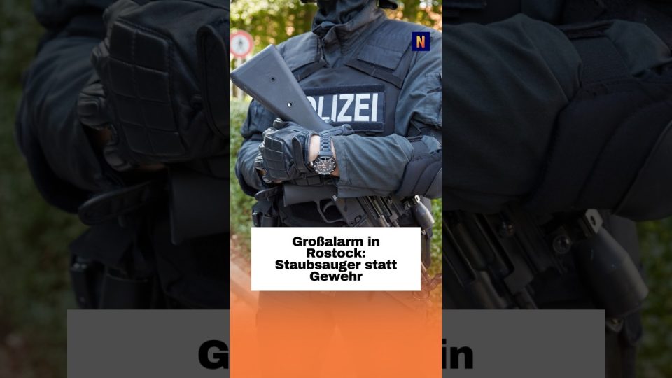 Polizeieinsatz Rostock – Polizeifahrzeuge bei einem Großeinsatz in der Rostocker Innenstadt – Polizeieinsatz wegen vermeintl…