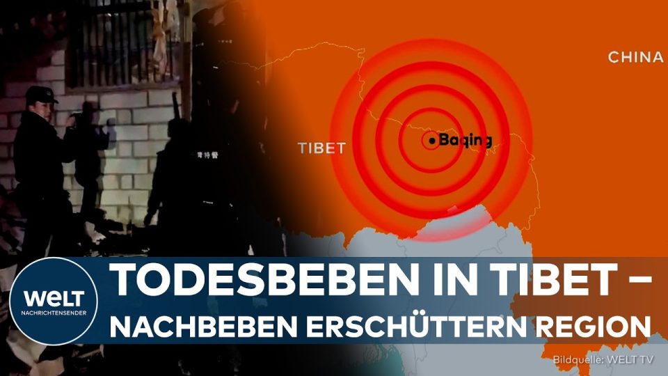 Erdbeben Tibet – Rettungskräfte nach dem schweren Erdbeben in Tibet im Kreis Bing, China