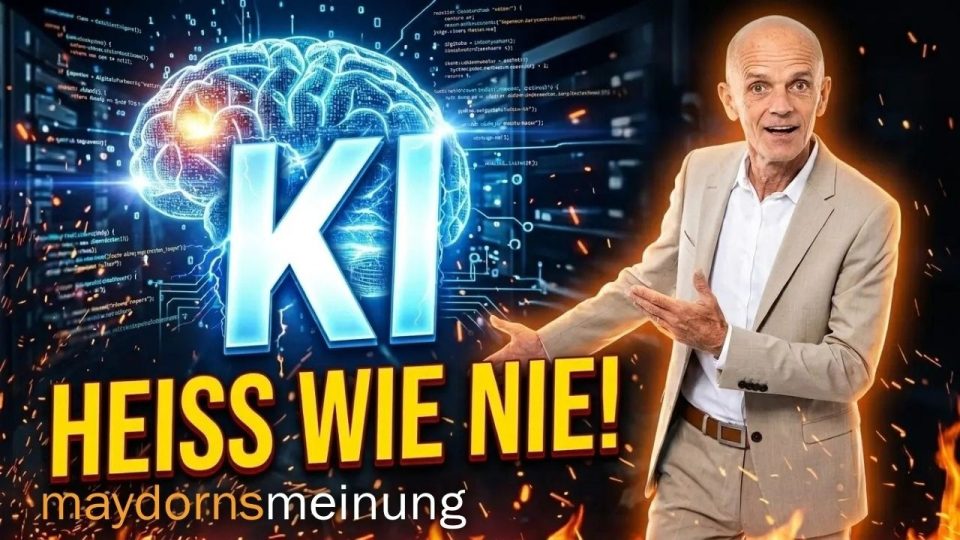 Börsenchart mit steigenden KI-Aktien wie Nvidia und SpaceX auf einem Bildschirm im Handelssaal