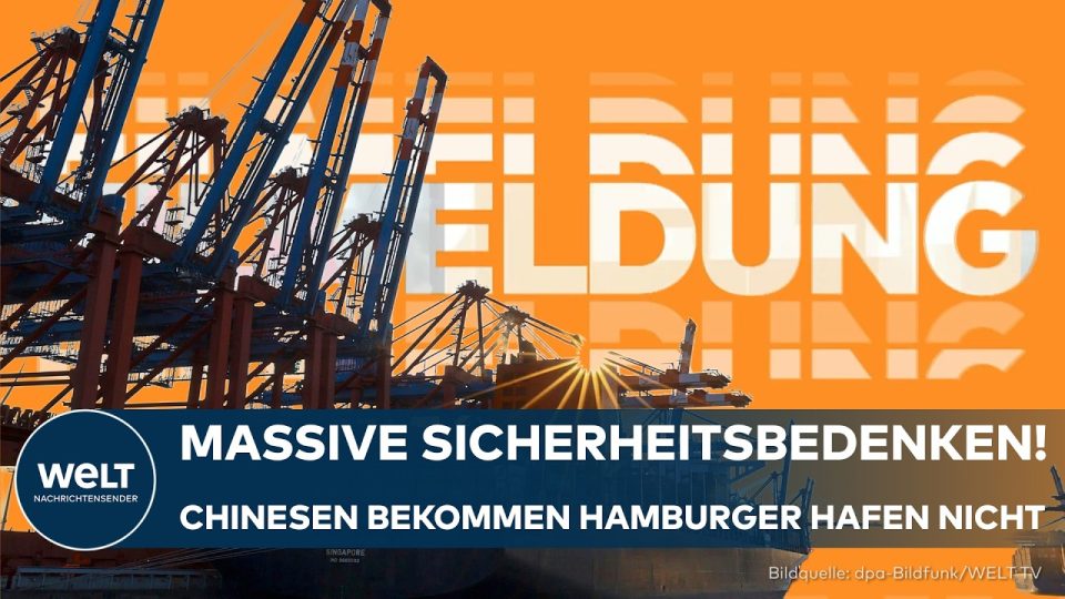 Hamburger Hafen Chinesischer Kauf – Luftaufnahme des Hamburger Hafens mit Containerterminals – Symbolbild zum chinesischen K…