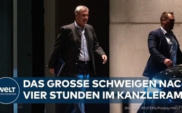 Politikerinnen und Politiker verlassen das Kanzleramt nach dem Koalitionskrise-Treffen schweigend
