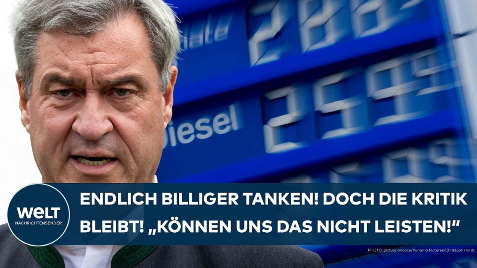Autofahrer tankt an einer Zapfsäule in Deutschland – Tankrabatt senkt Spritpreise