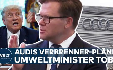Audi-Chef Gernot Döllner und Trump bei der Ankündigung des Audi US-Werks in Georgia