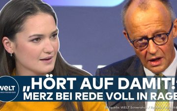 Deutschlandtag Junge Union – Friedrich Merz spricht beim Deutschlandtag der Jungen Union in Bonn vor einem applaudierenden P…